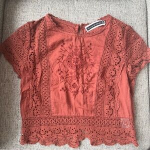 abercrombie & finch top || rust